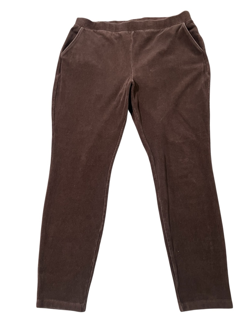 Lands' End Women's Brown Pull On Corduroy Pants size XL